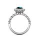 5 - Aelan Signature London Blue Topaz and Diamond Floral Halo Engagement Ring 
