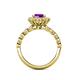 5 - Aelan Signature Amethyst and Diamond Floral Halo Engagement Ring 