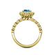 5 - Aelan Signature Blue Topaz and Diamond Floral Halo Engagement Ring 