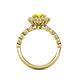 5 - Aelan Signature Yellow and White Diamond Floral Halo Engagement Ring 