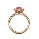 5 - Aelan Signature Pink Tourmaline and Diamond Floral Halo Engagement Ring 