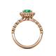 5 - Aelan Signature Emerald and Diamond Floral Halo Engagement Ring 