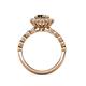 5 - Aelan Signature Smoky Quartz and Diamond Floral Halo Engagement Ring 