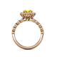 5 - Aelan Signature Yellow and White Diamond Floral Halo Engagement Ring 