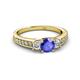 2 - Valene Tanzanite and Diamond Three Stone Engagement Ring 