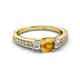 2 - Valene Citrine and Diamond Three Stone Engagement Ring 