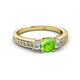 2 - Valene Peridot and Diamond Three Stone Engagement Ring 