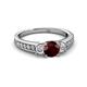 2 - Valene Red Garnet and Diamond Three Stone Engagement Ring 