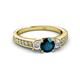 2 - Valene Blue and White Diamond Three Stone Engagement Ring 