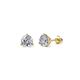 1 - Pema Natural Round Diamond Three Prongs Martini Solitaire Stud Earrings 