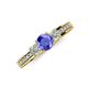 3 - Valene Tanzanite and Diamond Three Stone Engagement Ring 