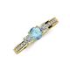 3 - Valene Aquamarine and Diamond Three Stone Engagement Ring 