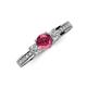 3 - Valene Pink Tourmaline and Diamond Three Stone Engagement Ring 