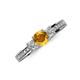 3 - Valene Citrine and Diamond Three Stone Engagement Ring 