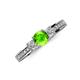 3 - Valene Peridot and Diamond Three Stone Engagement Ring 