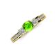 3 - Valene Peridot and Diamond Three Stone Engagement Ring 