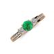 3 - Valene Emerald and Diamond Three Stone Engagement Ring 