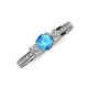 3 - Valene Blue Topaz and Diamond Three Stone Engagement Ring 