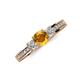 3 - Valene Citrine and Diamond Three Stone Engagement Ring 