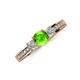 3 - Valene Peridot and Diamond Three Stone Engagement Ring 