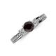 3 - Valene Red Garnet and Diamond Three Stone Engagement Ring 