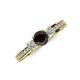 3 - Valene Red Garnet and Diamond Three Stone Engagement Ring 