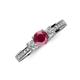 3 - Valene Rhodolite Garnet and Diamond Three Stone Engagement Ring 