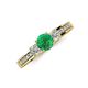 3 - Valene Emerald and Diamond Three Stone Engagement Ring 