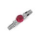 3 - Valene Ruby and Diamond Three Stone Engagement Ring 