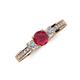 3 - Valene Ruby and Diamond Three Stone Engagement Ring 