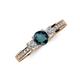 3 - Valene London Blue Topaz and Diamond Three Stone Engagement Ring 