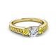 3 - Valene Diamond and Yellow Sapphire Three Stone with Side Yellow Sapphire Ring 