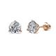 1 - Pema Natural Round Diamond Three Prongs Martini Solitaire Stud Earrings 
