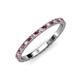 4 - Lara 2.00 mm Rhodolite Garnet and Diamond Eternity Band 