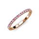 4 - Lara 2.00 mm Pink Sapphire and Diamond Eternity Band 