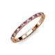 4 - Lara 2.00 mm Pink Tourmaline and Diamond Eternity Band 
