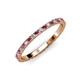 4 - Lara 2.00 mm Rhodolite Garnet and Lab Grown Diamond Eternity Band 