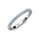 4 - Lara 2.00 mm Aquamarine and Lab Grown Diamond Eternity Band 