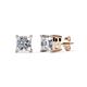 1 - Zoey Princess Cut Diamond  1/4 ctw (SI2/HI) Four Prong Solitaire Stud Earrings 
