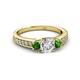 2 - Valene Diamond and Green Garnet Three Stone Engagement Ring 