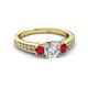 2 - Valene Diamond and Ruby Three Stone Engagement Ring 