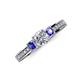 3 - Valene Diamond and Tanzanite Three Stone Engagement Ring 