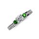 3 - Valene Diamond and Green Garnet Three Stone Engagement Ring 