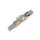 3 - Valene Diamond and Citrine Three Stone Engagement Ring 