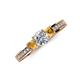 3 - Valene Diamond and Citrine Three Stone Engagement Ring 