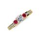 3 - Valene Diamond and Ruby Three Stone Engagement Ring 