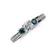 3 - Valene Diamond and London Blue Topaz Three Stone Engagement Ring 