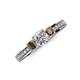 3 - Valene Diamond and Smoky Quartz Three Stone Engagement Ring 
