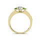 4 - Valene Diamond and Green Garnet Three Stone Engagement Ring 