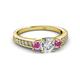 2 - Valene Diamond and Pink Sapphire Three Stone Engagement Ring 